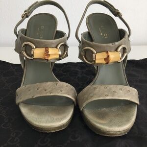 Green Gucci Ostrich Stiletto size 38.5